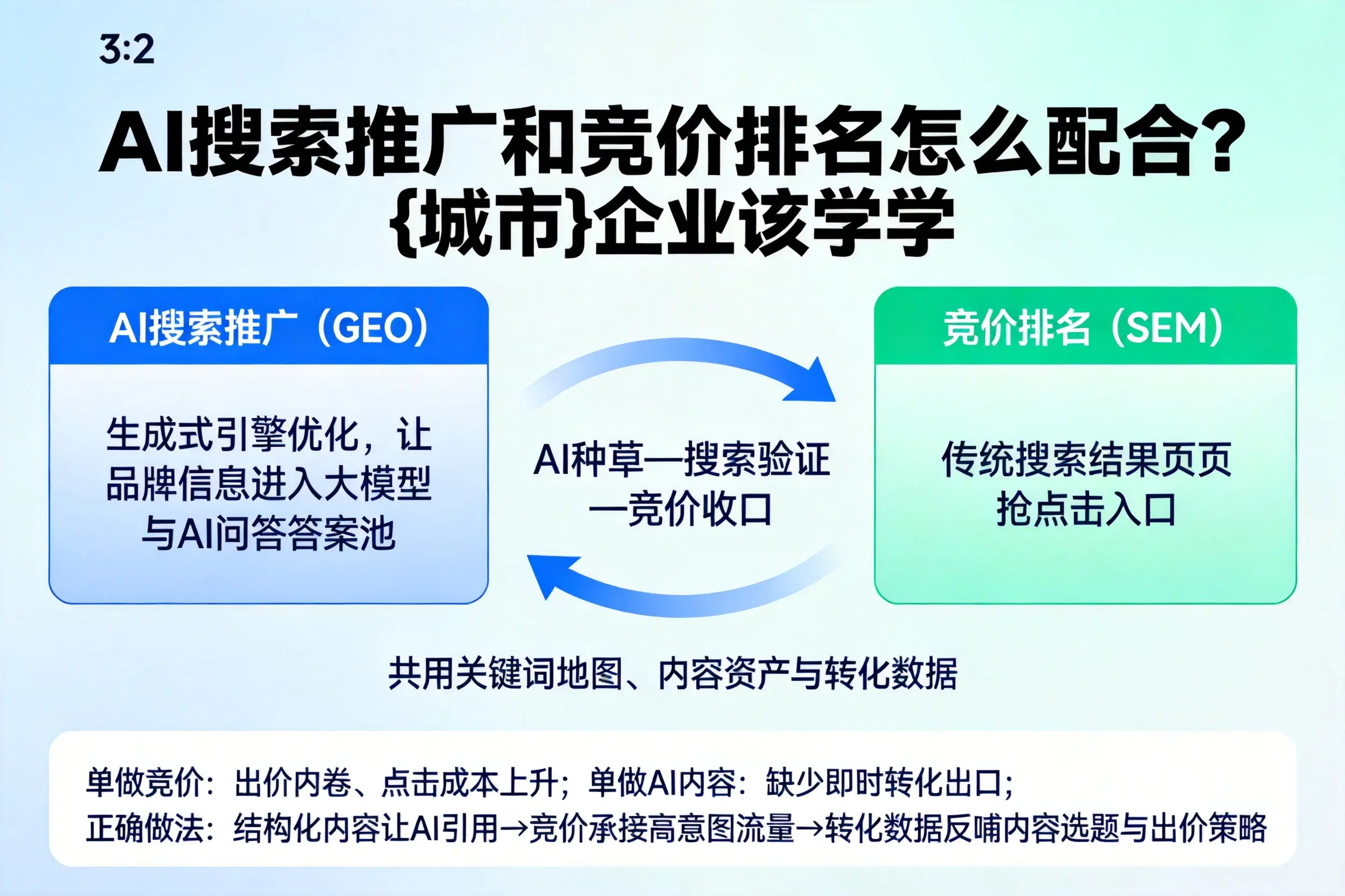 AI搜索推广和竞价排名怎么配合？白城企业该学学