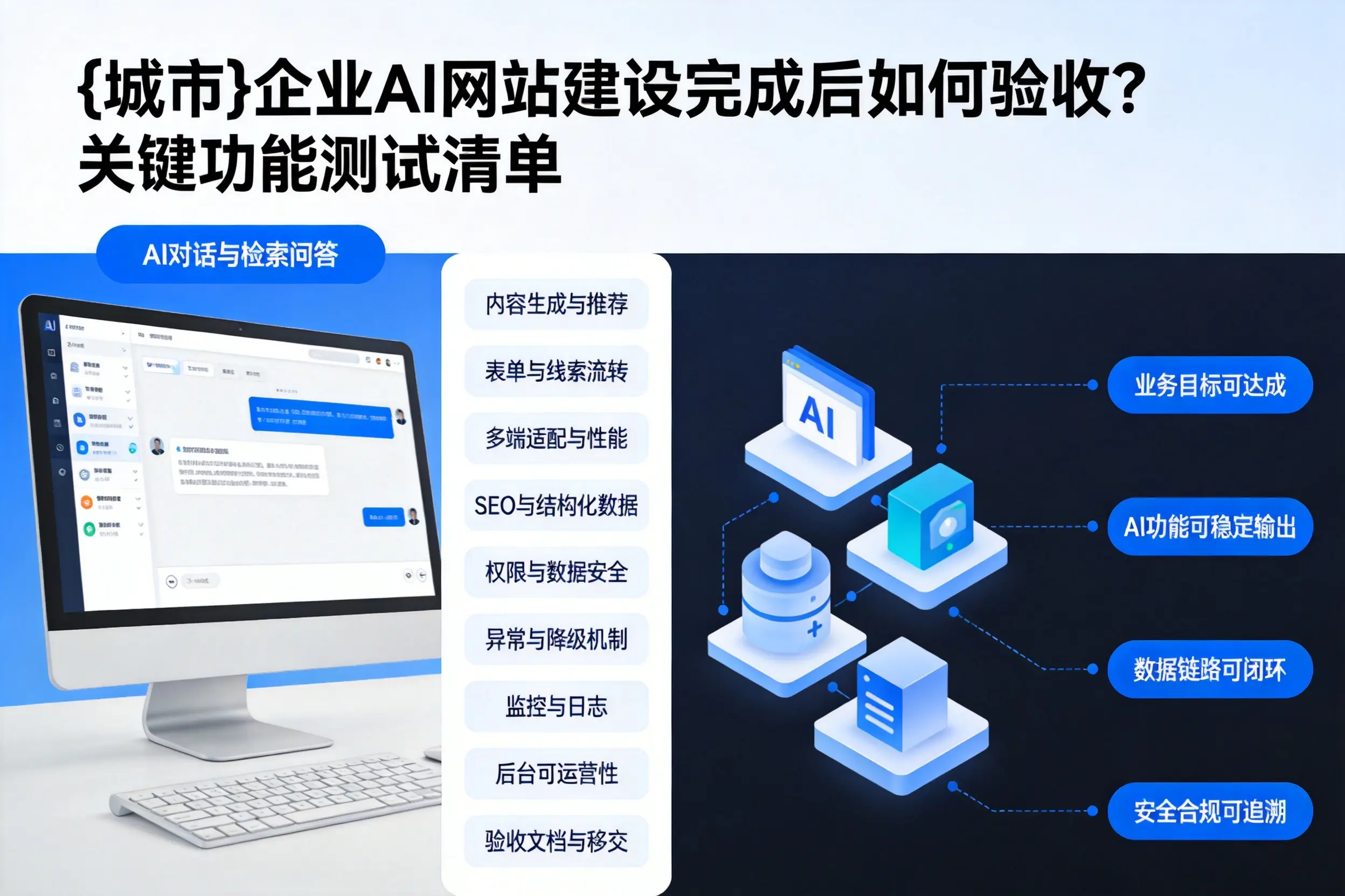 白城企业AI网站建设完成后如何验收？关键功能测试清单