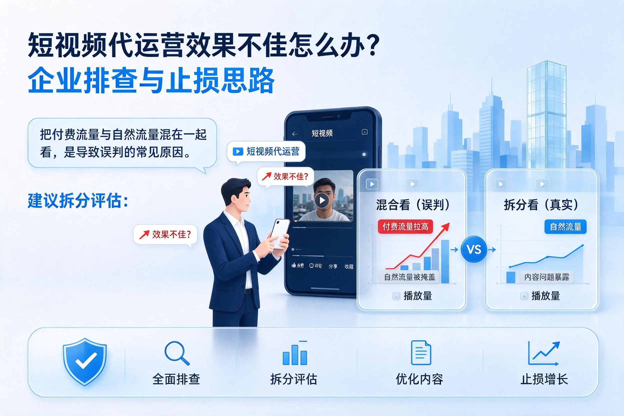 短视频代运营效果不佳怎么办？白城企业排查与止损思路