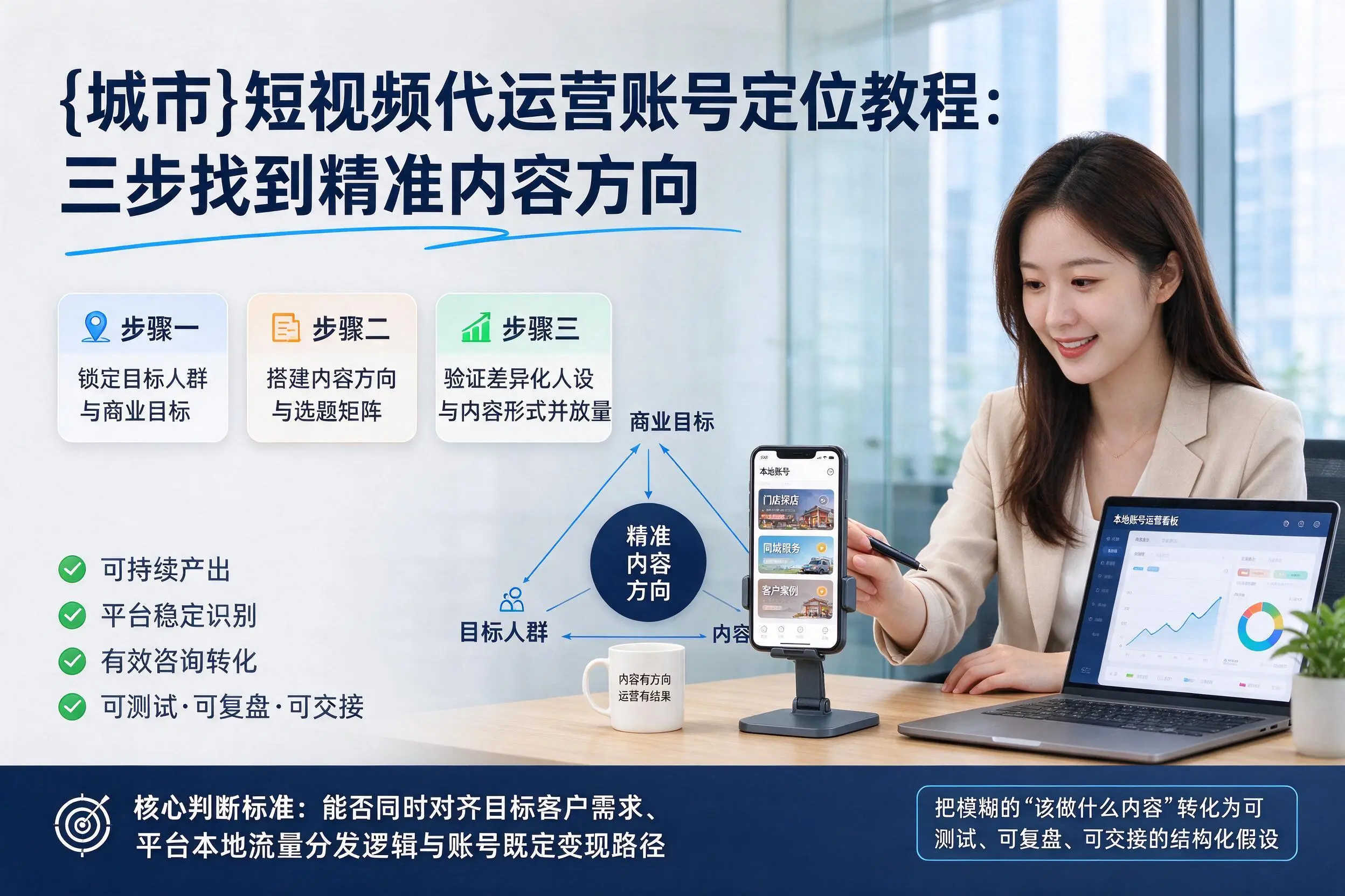 白城短视频代运营账号定位教程：三步找到精准内容方向