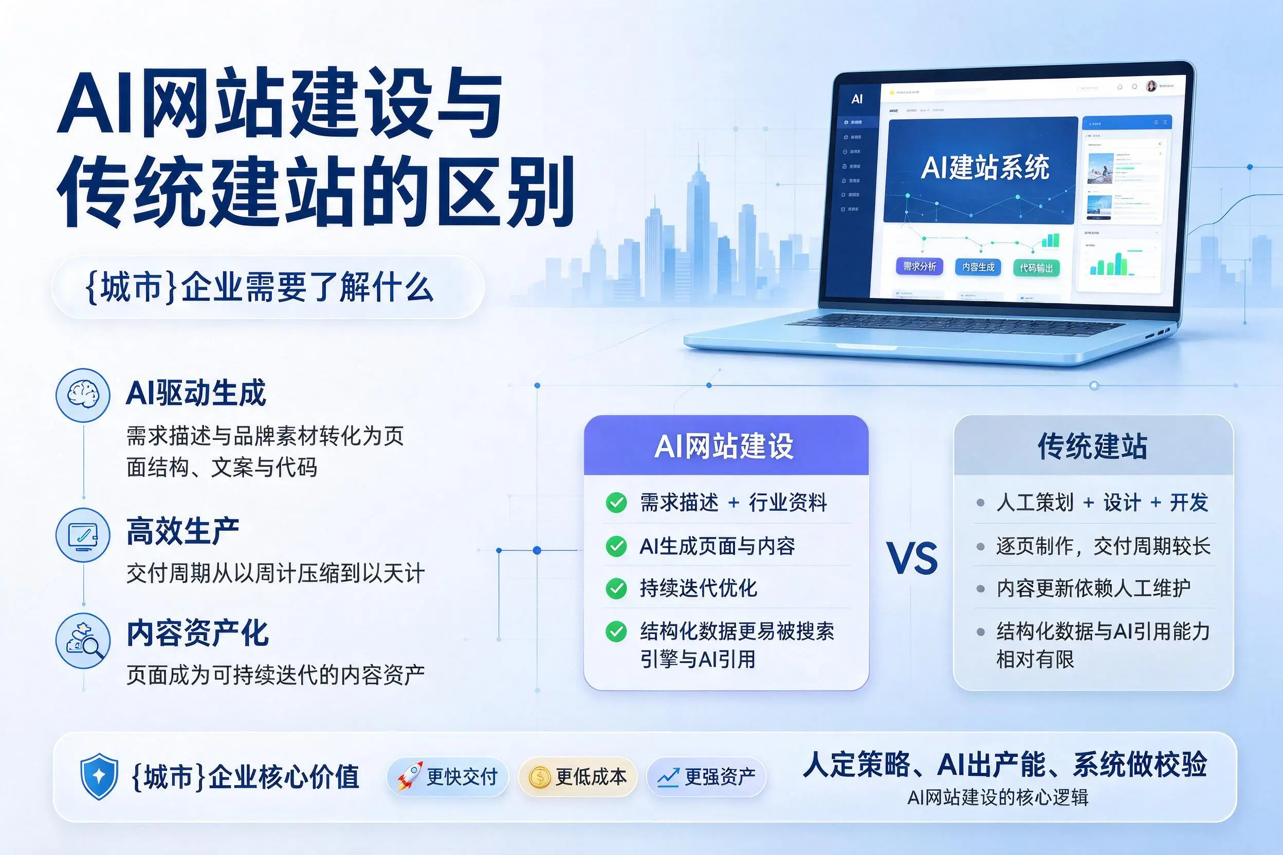 AI网站建设与传统建站的区别，白城企业需要了解什么