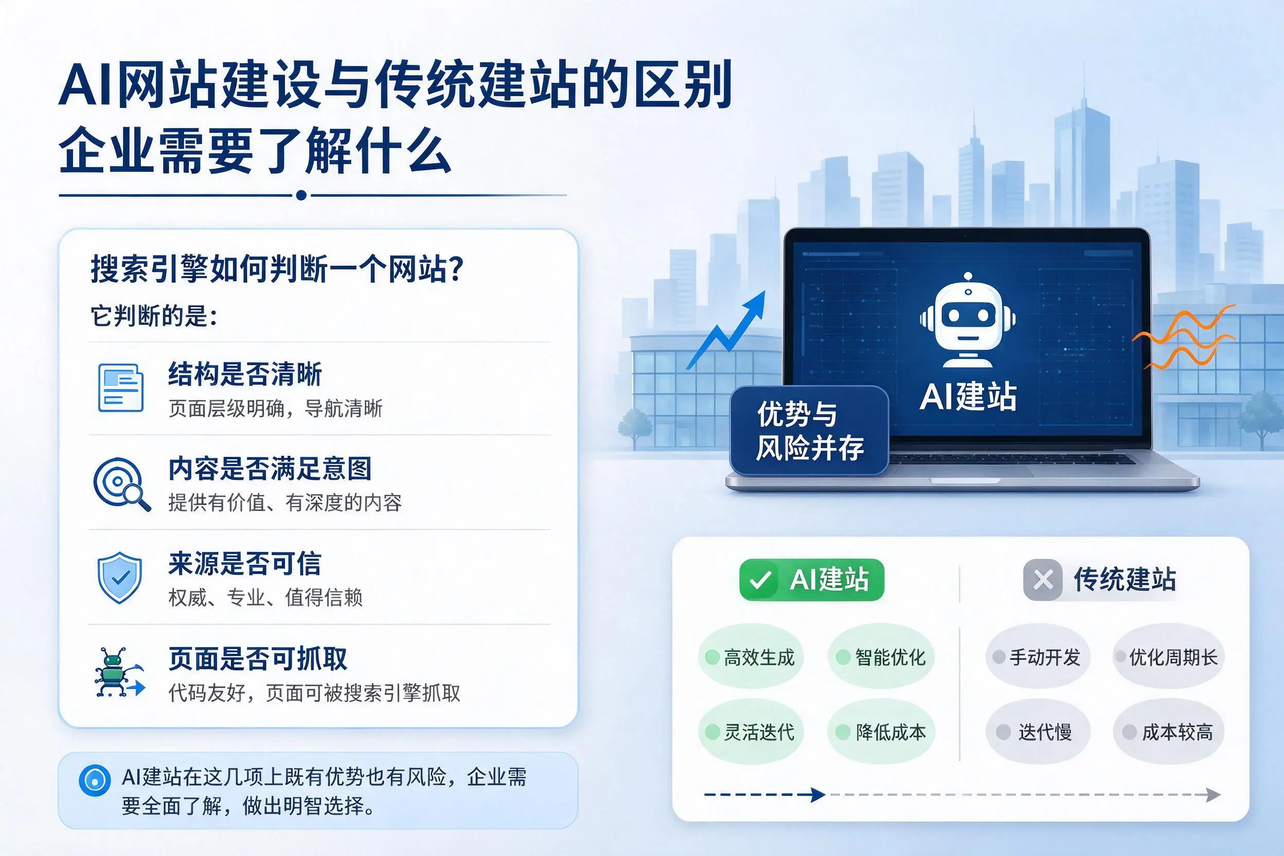 AI网站建设与传统建站的区别，白城企业需要了解什么