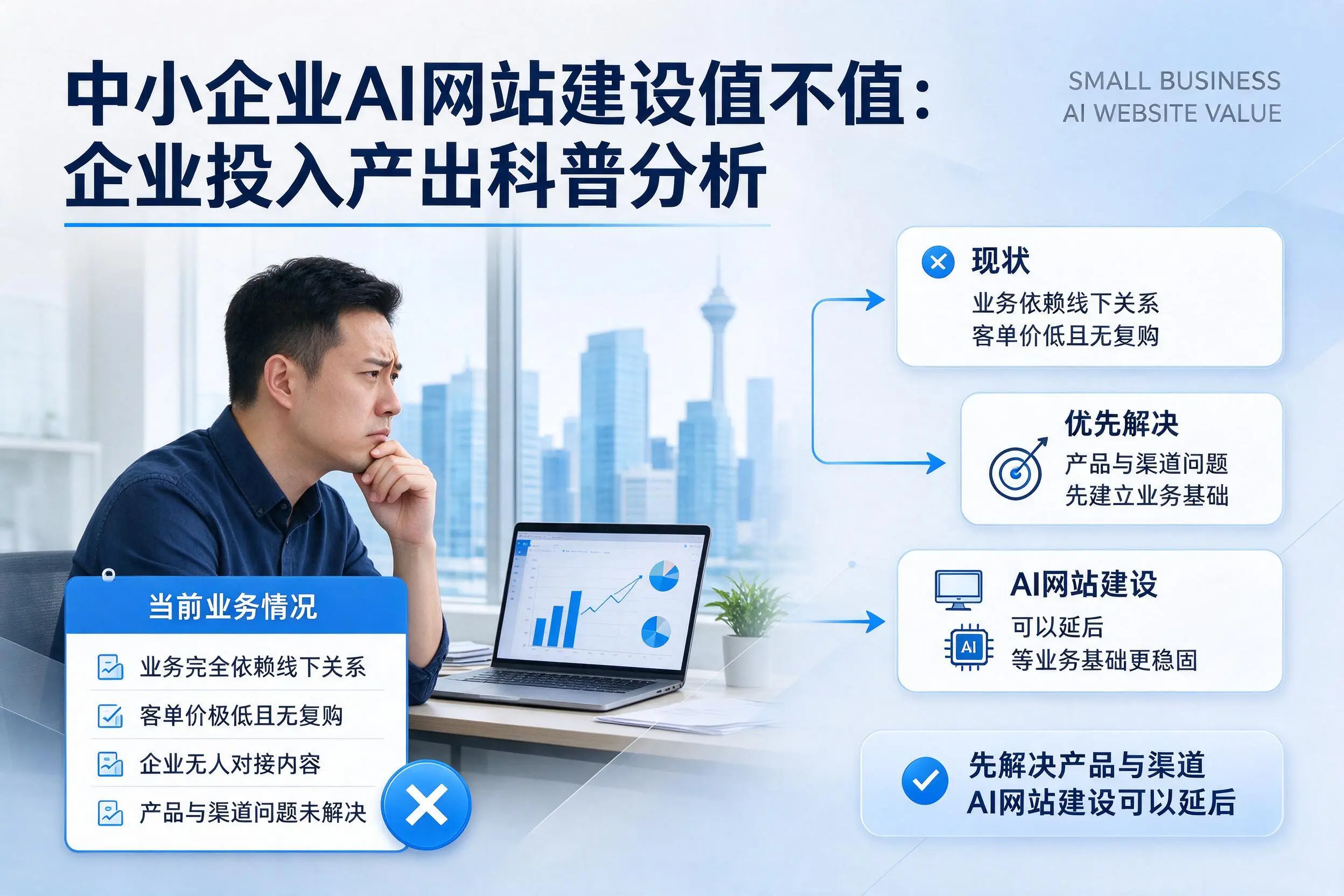 中小企业AI网站建设值不值：白城企业投入产出科普分析