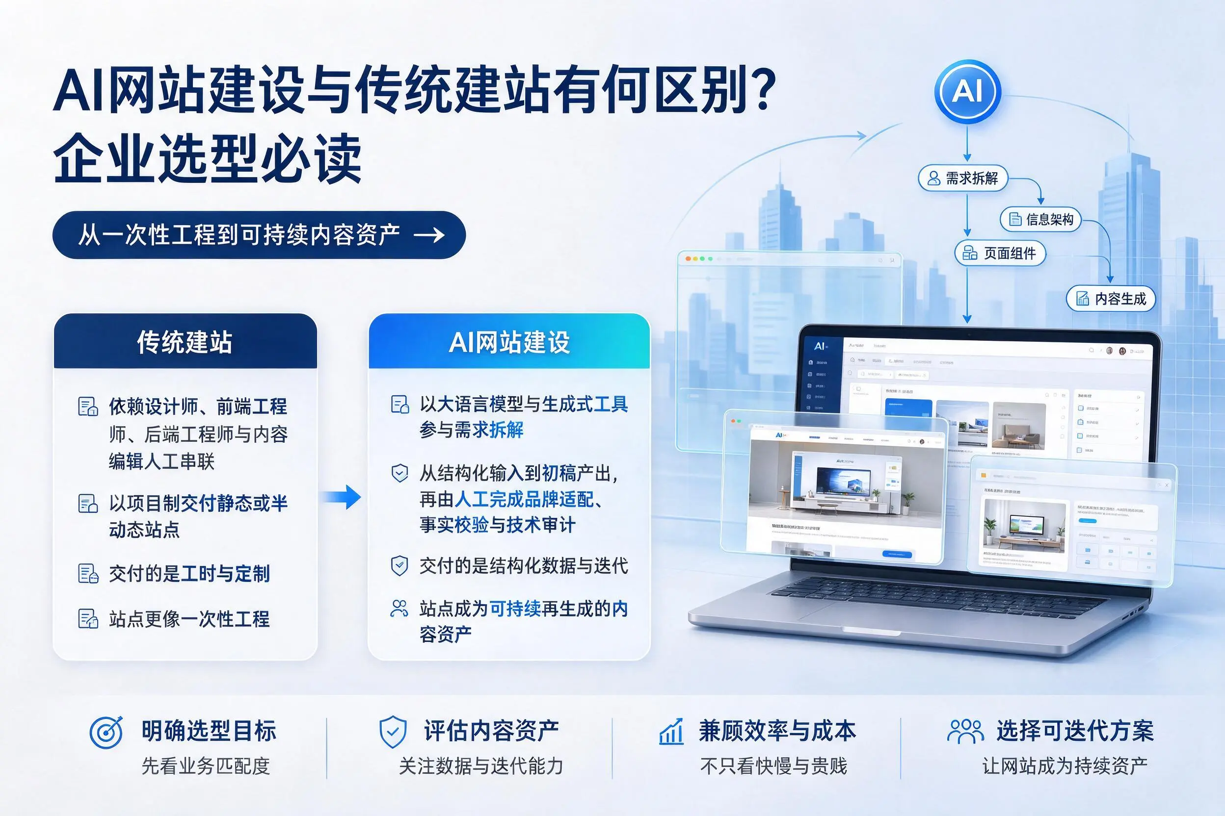 AI网站建设与传统建站有何区别？白城企业选型必读