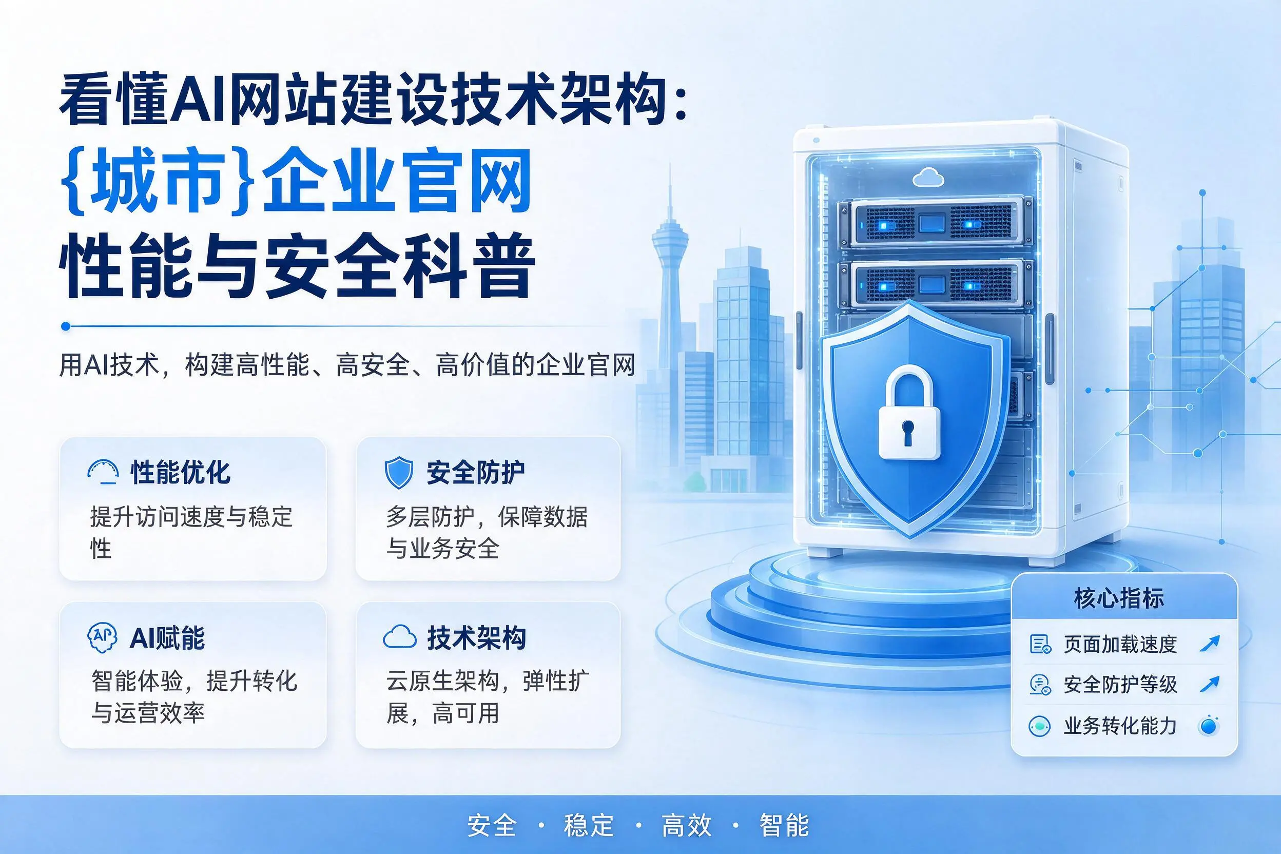 看懂AI网站建设技术架构：白城企业官网性能与安全科普