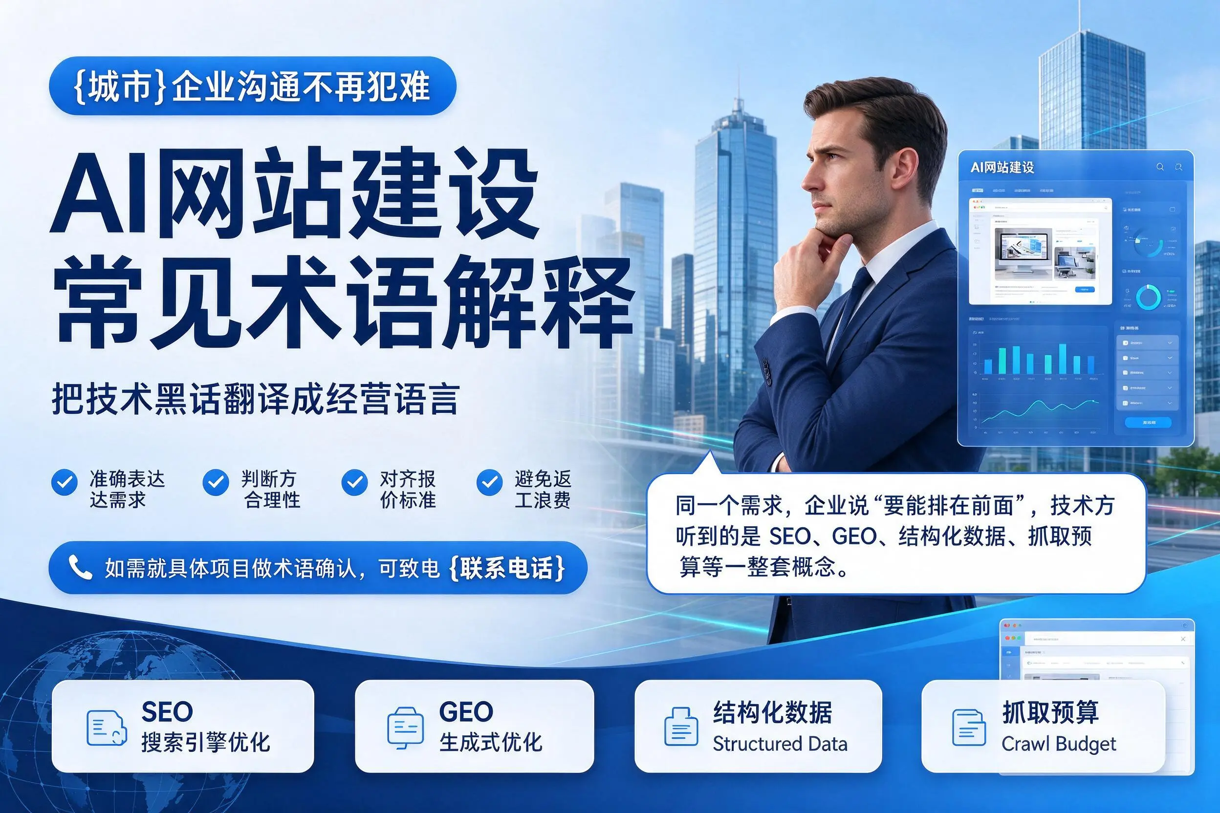 AI网站建设常见术语解释，白城企业沟通不再犯难