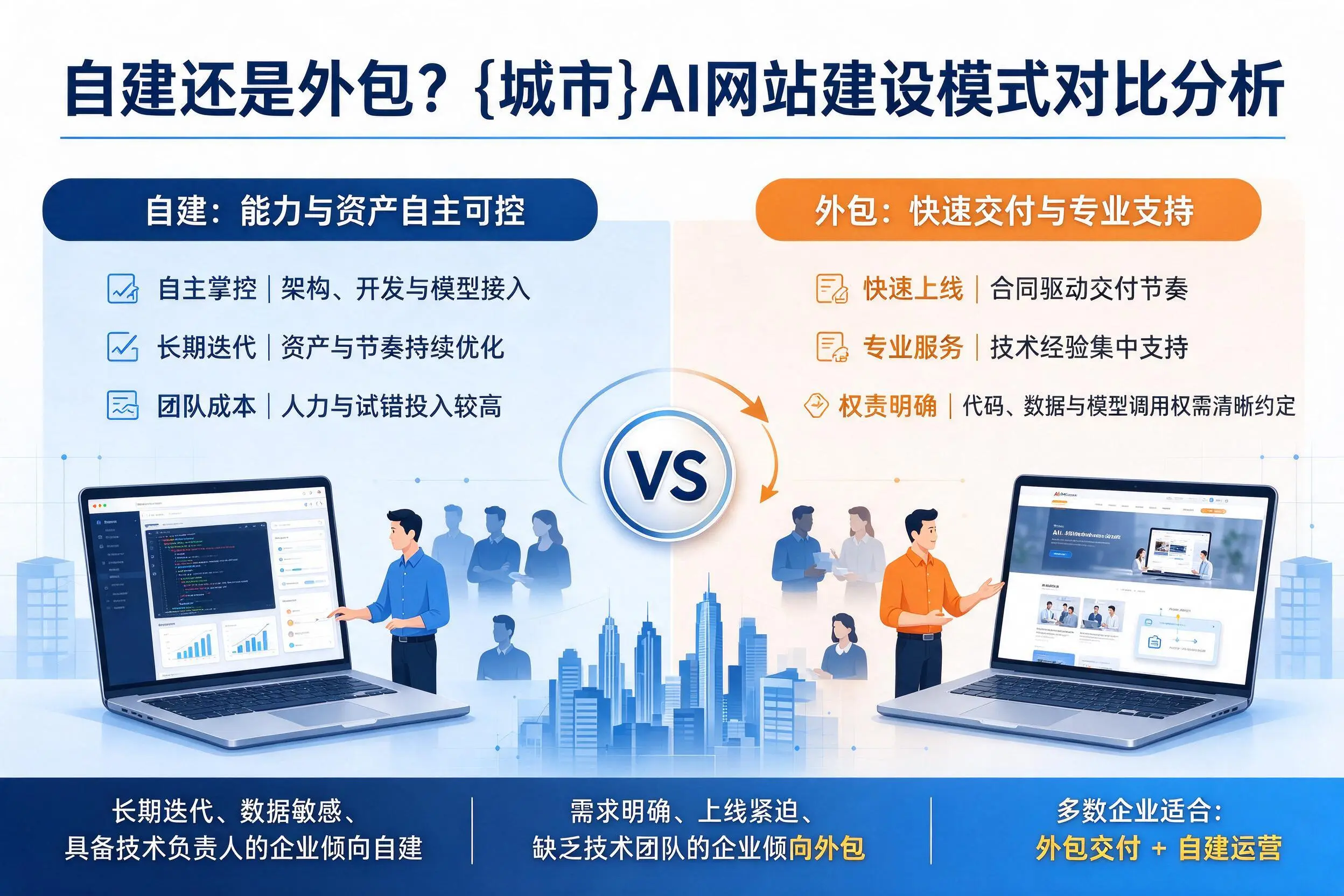 自建还是外包?白城AI网站建设模式对比分析