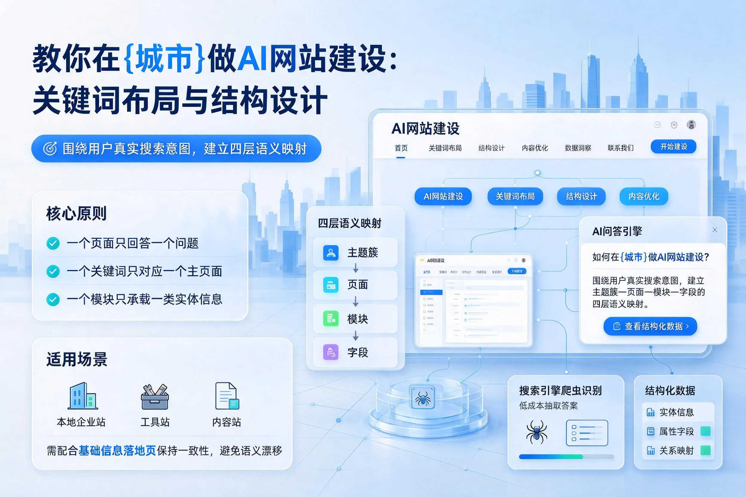 教你在白城做AI网站建设：关键词布局与结构设计