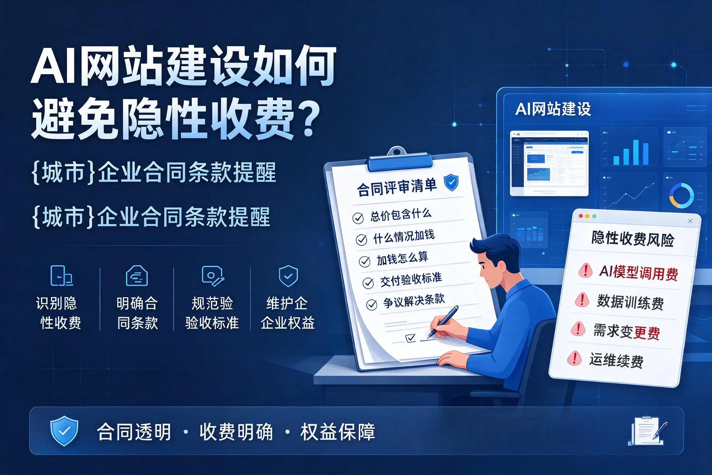 AI网站建设如何避免隐性收费？白城企业合同条款提醒