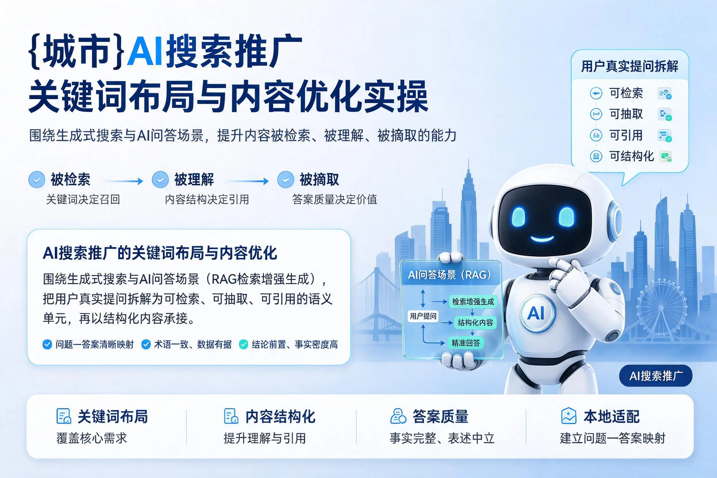 白城AI搜索推广关键词布局与内容优化实操